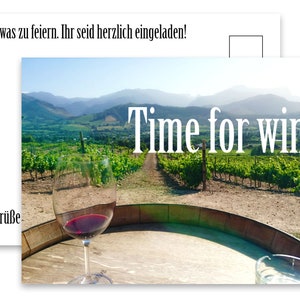 Einladung "Time for wine" zum Geburtstag 25tlg. Set Jubiläum, Party, Sommerfest