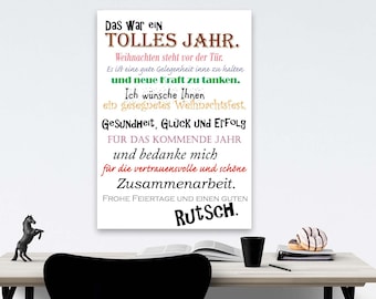 Weihnachtsgrüße geschäftlich Poster A4 Weihnachten Kollegen Angestellte Geschenkidee Last minute Geschenk