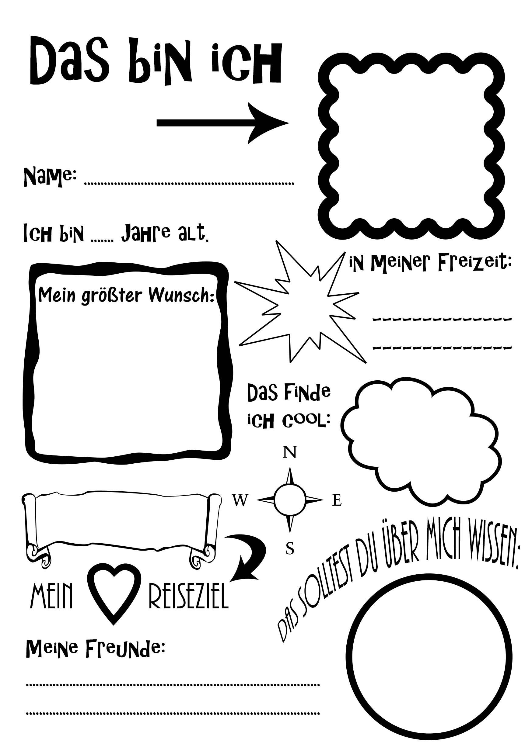 Steckbrief 20tlg. Kinder und Erwachsene Portfolio Schule oder - Etsy