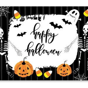 Poster A4 Halloween Panneau de bienvenue Halloween Fête, Happy Halloween