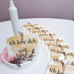 Adventskalender Grußkarten Set, Valentinstag, Hochzeitstag, ICH LIEBE DICH... Botschaften, Liebesgrüße, Partner*in, Du bist wunderbar...