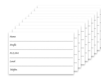 Nachfüllset Gepäckanhänger 10 tlg. Namensschilder Urlaub Reisegepäck Adresse Reise Geschenk Kofferanhänger Reiseunterlagen Namenskarten