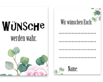 Wunschbaum Karten 50 tlg. Hochzeit Geburtstag Gästebuch Alternative