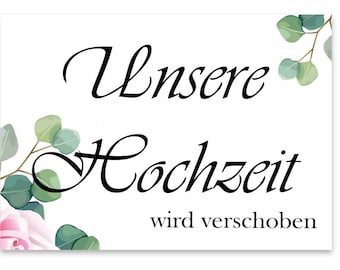 25 Hochzeitskarten - Hochzeit verschieben - Save the date (new date) - Corona