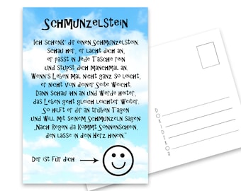 Schmunzelstein Card Gift Children Farewell Gift Lucky Charm Mitgebsel