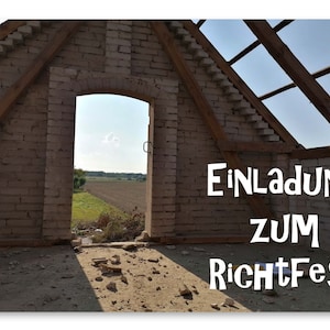 Einladungen Richtfest 25 tlg. Umzug Einzug Einweihung Kartenset Scheune
