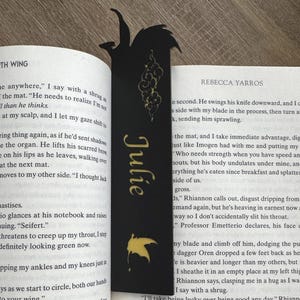 Customizable 2-Sided Fourth Wing Fan Art Dragon Bookmark - Name and Favorite Quote!