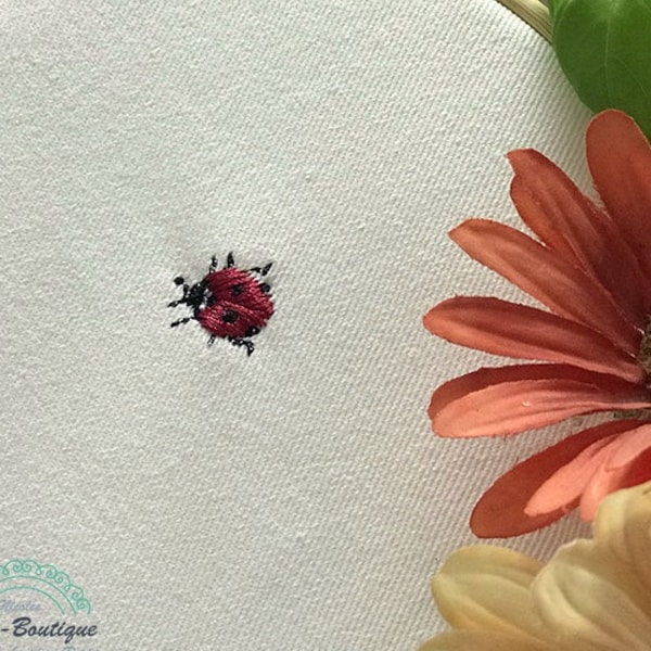 Embroidery file ladybug realistically almost live size