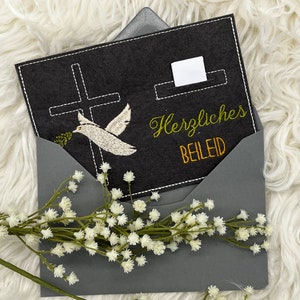 ITH fichier de broderie carte cadeau carte de deuil carte de condoléances 13x18 DINC6