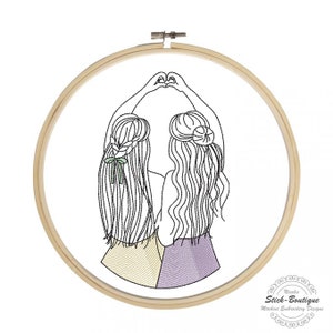 Embroidery file &quot;Friendship&quot; BFF 3 sizes