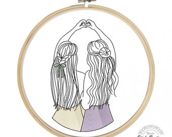 Embroidery file "Friendship" BFF 3 sizes