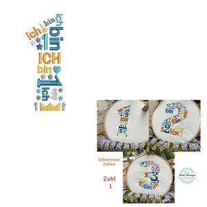 Embroidery file 10x10 birthday number 1 - I am already 1