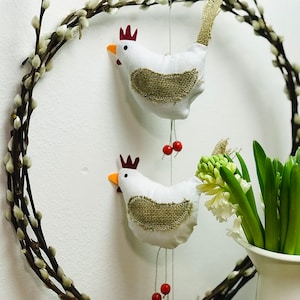 ITH Stickdatei verrückte Frühlings Hühner Anhänger Huhn 10x10 Rahmen