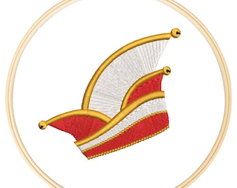 Embroidery file jester cap in 3 sizes
