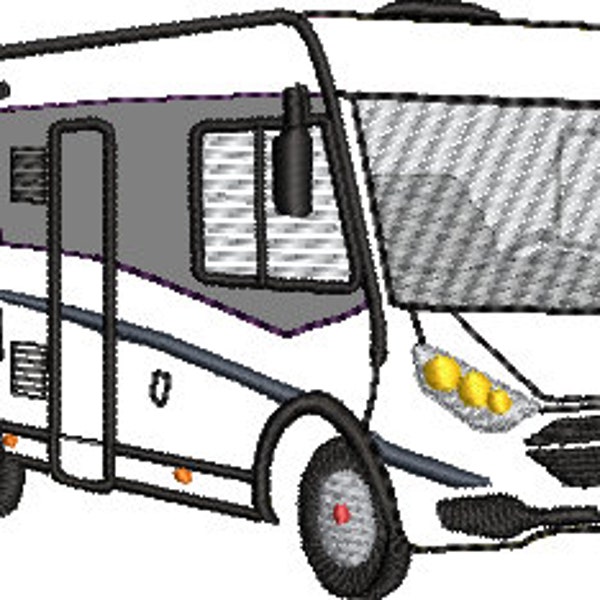 Stickdatei Camper Wohnmobil Vollintegriert mit Applikation 13x18 Caravan Motorhome