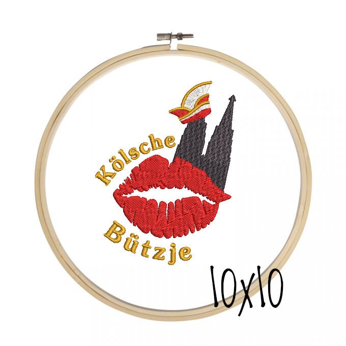 Embroidery file Kölsche Bützje Cologne Carnival 10x10