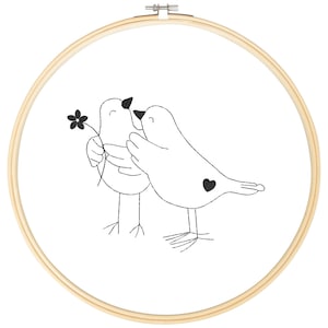 Embroidery file &quot;Bird Couple&quot; 20x20