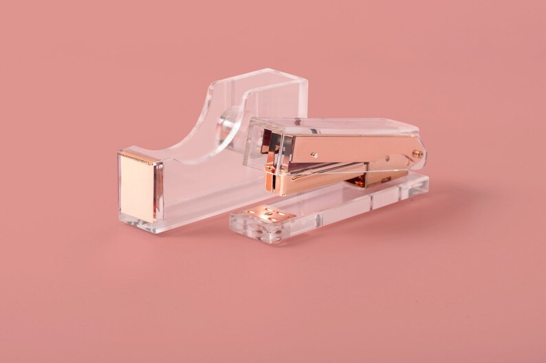 Glam Stapler and Tape Dispenser in Rose gold or Gold Etsy