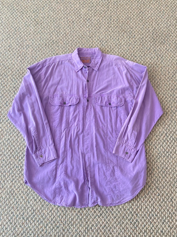 Vintage Jordache Size L Button Down Purple Western