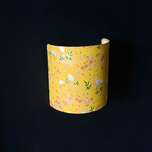 Japanse papieren wandlamp, wandlamp, lamp, lichtarmatuur - Japanse tuin, mosterdgeel