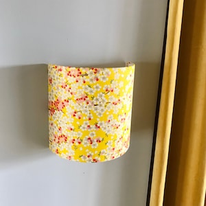 Lampada da parete, lampada, lampadario in carta giapponese - Fiori di ciliegio (giallo limone, giallo senape, verde cobalto o blu navy)