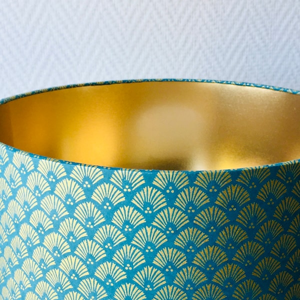 Japanese paper lampshade, pendant lamp, lamp, lighting - Cycas, Blue