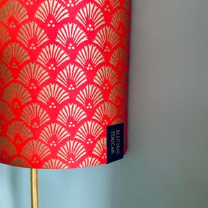 Lampada da parete, applique, lampada, lampadario in carta giapponese - Cycas, Rosso