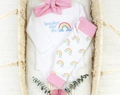 Baby Girl Coming Home Outfit, Organic Baby Clothes,Rainbow Baby Girl Outfit, Rainbow Baby Girl Bodysuit, Rainbow Baby Leggings, Baby Girl
