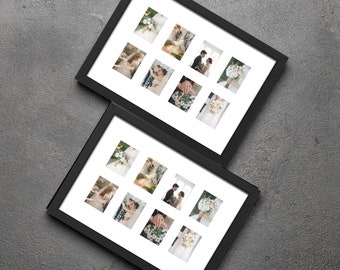 Mini cadre photo Instax - Présentoir à 8 ouvertures - Cadeau pour les amis et la famille - Galerie de photos pour nouveau-né 1re année - Selfie collage de style rétro