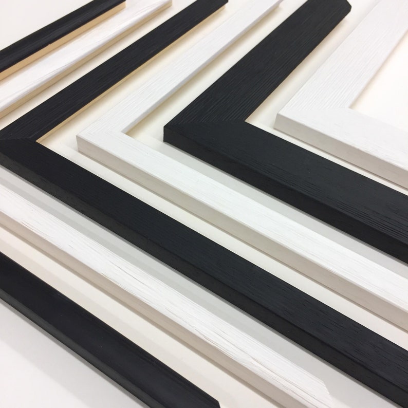 Black and White Wood Picture Frames Etsy