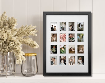 Mini cadre photo Instax - 16 photos - Présentoir amis et famille - Cadre photo nouveau-né 1ère année - Galerie de selfies préférée de style rétro