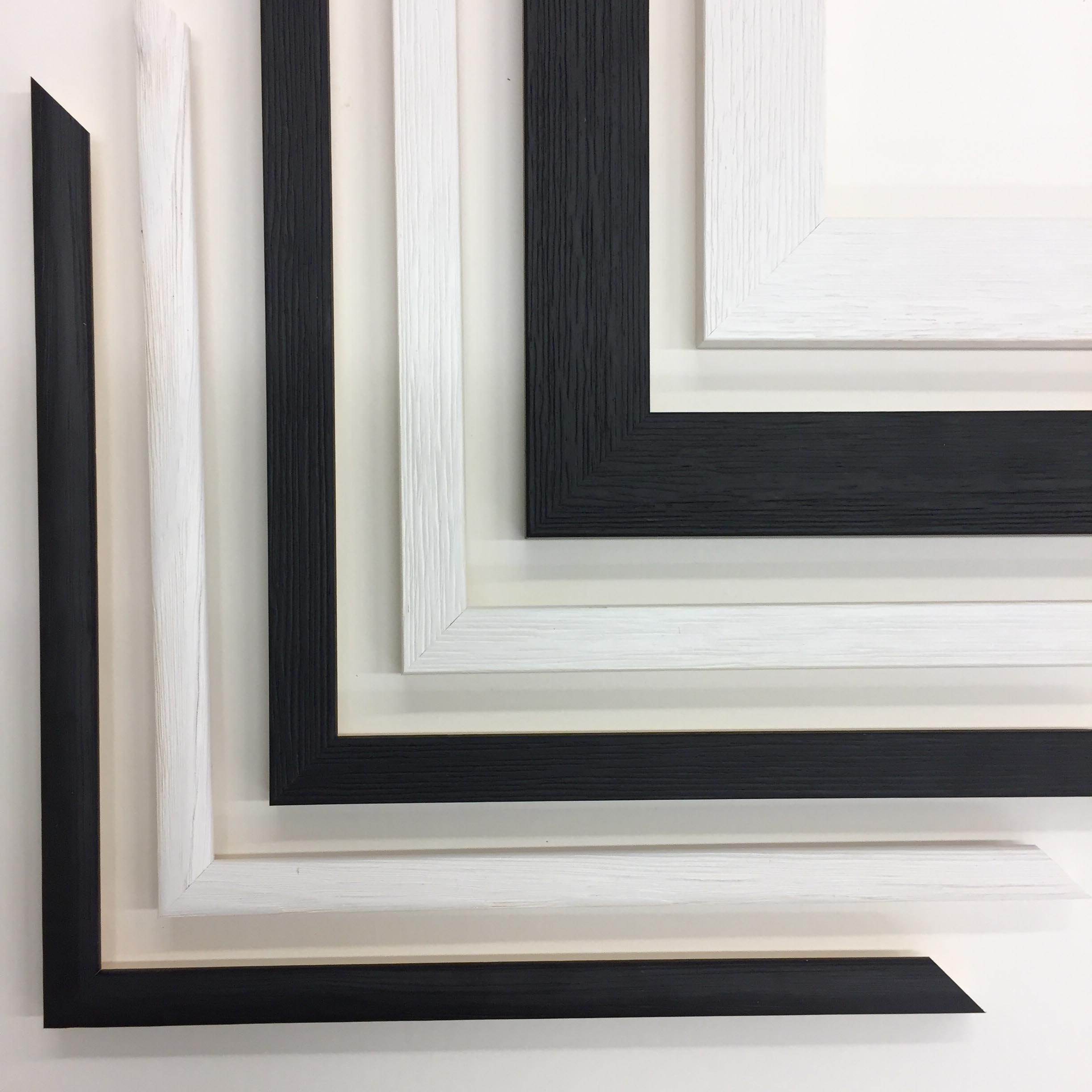 Black and White Wood Picture Frames Etsy