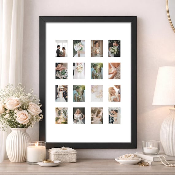 Instax Mini Photo Frame – 16 Photo Collage Display – Modern A3 Picture Frame – Memory Wall Decor