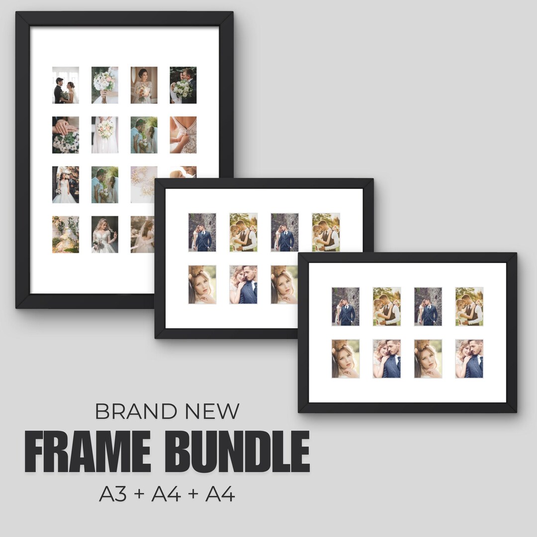 Instax Mini Photo Frame Bundle | 16 + 8 + 8 Aperture A3 & A4 | Black ...