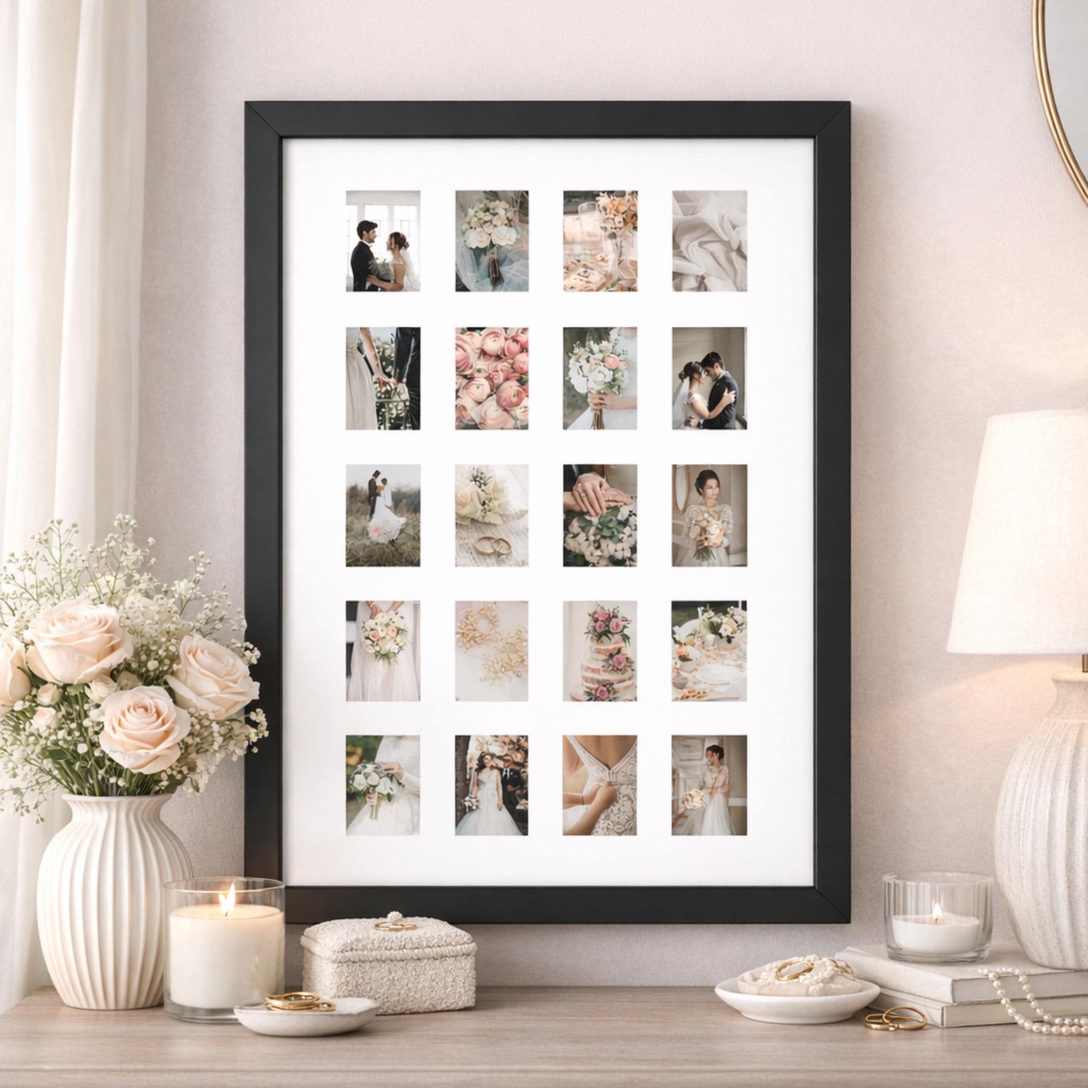 Instax Mini Photo Frame – 20 Collage Wall Display – Handmade