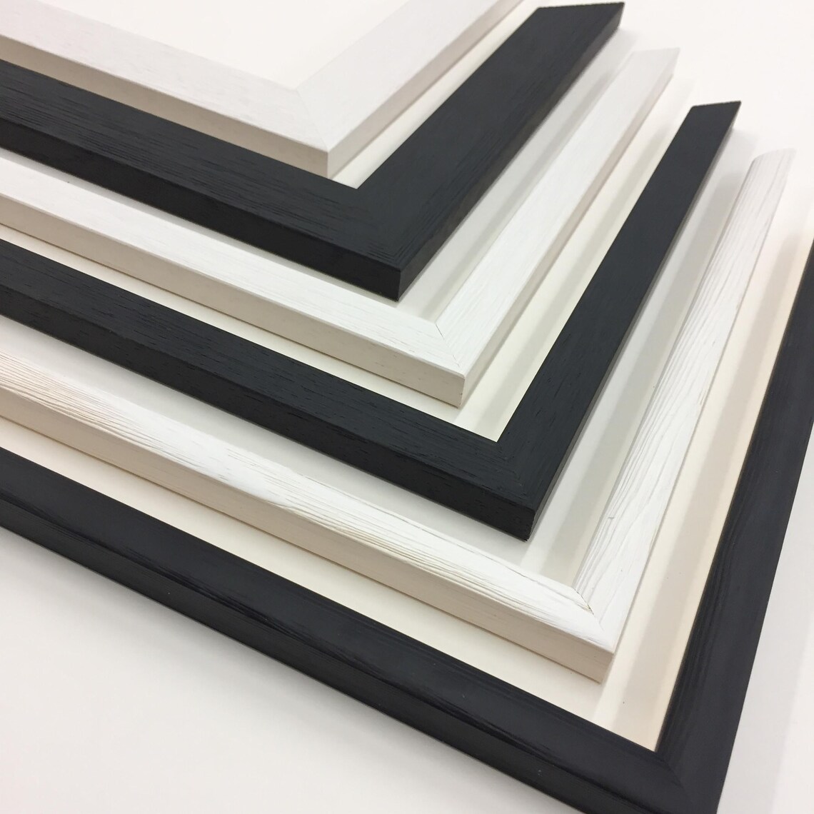 Black and White Wood Picture Frames Etsy