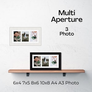 8 X 6 Multi Photo Frame Holds 4 6x8 Photos in a Black Wood Frame