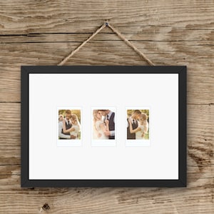 Instax Mini Picture Frame – 3 Film Aperture - Friends & Family Display - Newborn Baby 1st Year Picture Gallery- Retro Style Selfie Collage