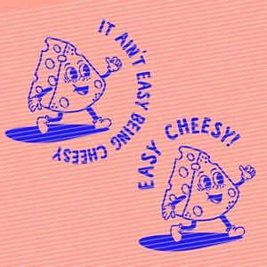 Easy Cheesy Plotterdatei, Plottervorlage, Plottermotiv, plotten, dxf, svg, png, siebdrucken, Siebdruckvorlage, Cartoon, Shirtmotiv, käse