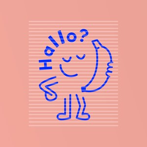 Hallo?, Plotterdatei, Plottervorlage, Cartoon, Banane, Lustiges Motiv, Siebdruckvorlage, siebdrucken, plotten, Schneideplotter Datei, Smiley