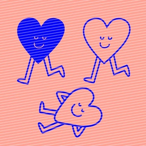Plotterbestand Relaxing Heart, Running Heart, hart, plottersjabloon, strip, snijplotterbestand, dxf, svg, zeefdruksjabloon, stencil