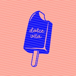 Dolce Vita ijsplotterbestand, plottersjabloon, stencil, op maat plotterbestand, zeefdruksjabloon, dxf, svg, ijs, afdrukbestand