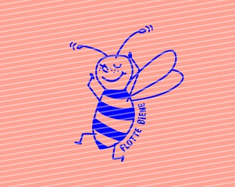 Fleet Bee plotterbestand, plottersjabloon, zeefdruksjabloon, plotten, zeefdruk, plotmotief, tekenfilm, stencil, diy