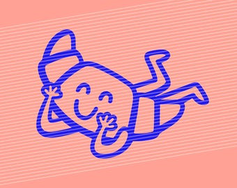 Croissant sorridente, arquivo de plotter, plotagem, motivo de plotter, arquivo de serigrafia, serigrafia, modelo de serigrafia, dxf, svg, desenho animado, faça você mesmo