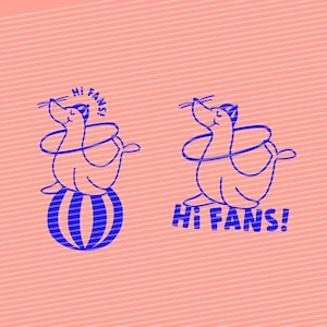 File plotter, sigillo, Ciao fan, modello plotter, stampa, motivo plotter, serigrafia, modello serigrafia, cartone animato, fai da te, SVG, DXF, motivo animale