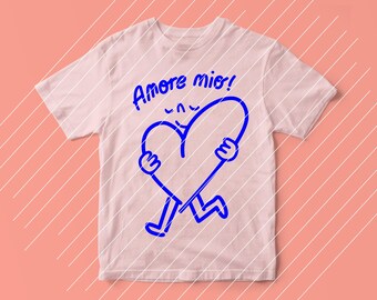 Amore mio plik plotera, motyw plotera, szablon plotera, kreślenie, DXF, SVG, szablon sitodruku, sitodruk, rysunek, serce