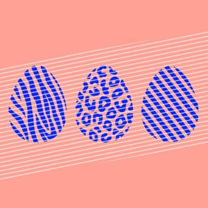Huevos de Pascua: leopardo, cebra, rayas, plantilla de plotter, archivo de plotter, motivo de plotter, ploteo, serigrafía, plantilla de serigrafía, dxf, SVG, Pascua