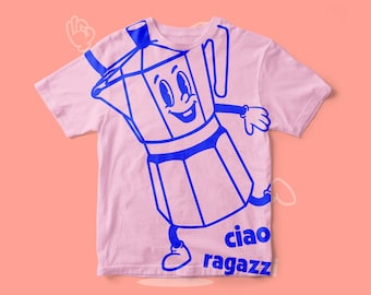 Ciao Ragazzi plotter motif, coffee, comic, plotter file, plotter template, screen printing template, screen printing, plotting, cutting plotter file, dxf
