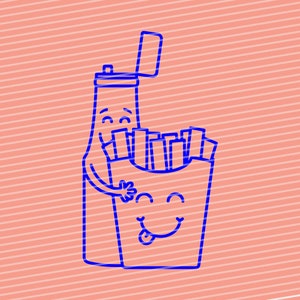 Pommes und Ketchup - Besties for life! Lustige Plotterdatei, Plottervorlage, Schablone, svg, Siebdruckvorlage, Cartoon, Schneideplotter Bild