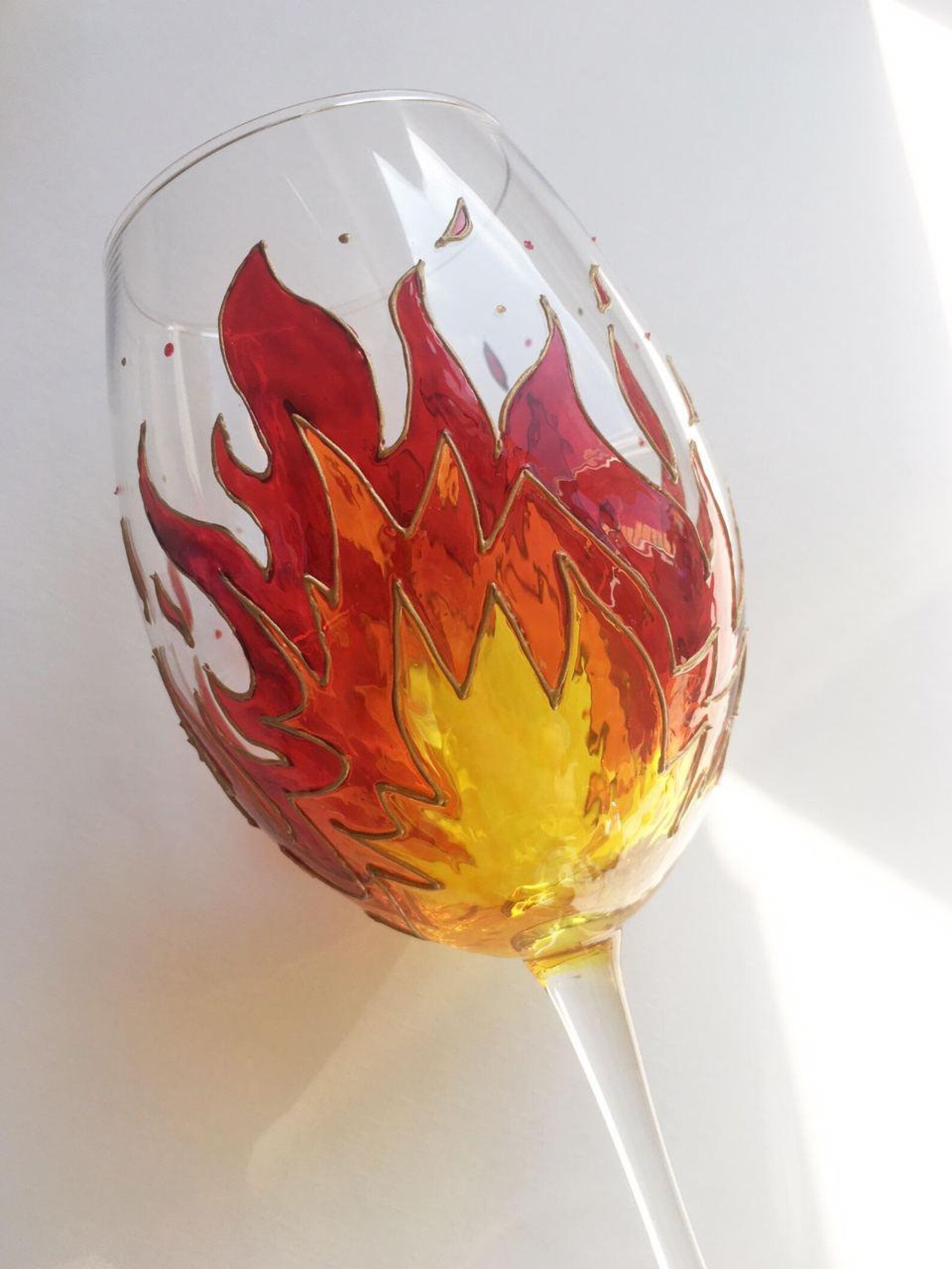 Wine glass stained glass painting wine glasses stained Etsy